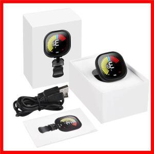 Lekato 충전식 반음계 튜너 클립 - 기타, 베이스, 우쿨렐레, 바이올린용 빠르고 정확한 밝은 디스플레이 포