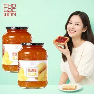 파인애플망고잼 2kg(1kgx2병) 세트 과일쨈 샌드위치 식빵토스트 모닝빵 카페 대용량 업소용 맛있는 탕비실