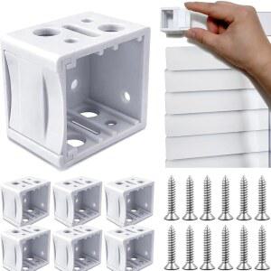 미니 블라인드 브래킷, 헤드레일 홀더용 1인치 창문 박스 장착 브래킷(6개)