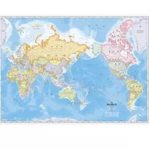 세계지도포스터 국가표시 행정지도 어린이 교육용 벽걸이 세계지도