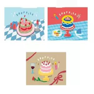 온지니아 케이크 3종 엽서 postcard 미니생일카드 생일엽서 미니카드편지지