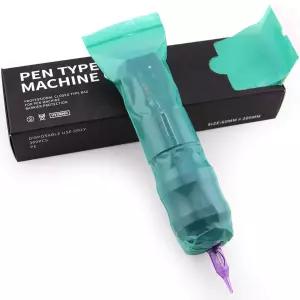 300pcs 타투 머신 커버 밀봉 가능 유형 - 2.4×8인치 정글 그린 펜 카트리지 머신용 머신백 슬리브 전문