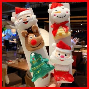 귀여운 크리스마스 사슴 플러시 핀 여성용 눈사람 작은 버튼 백 포장 홀리데이 장식 어린이 선물