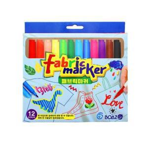 [2개구성] 의류용펜 부드러운크레용 부드러운크레파스 12색 염색마가 패브릭 마카 보아스린 HWB37C22