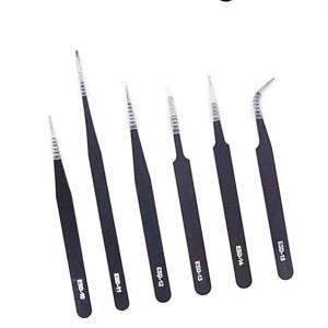 [2개구성] 핀셋 세트 6PCS 정전기방지 oms 쪽집게 정밀 네일 IPWD5740C
