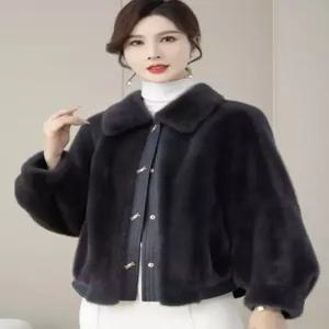 고급스러운 벨벳 퍼자켓 루즈핏 퍼코트 양털 두꺼운 밍크코트