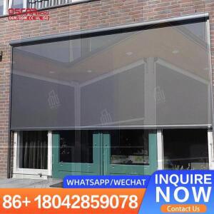 지능형 야외 전동 롤스크린, 현대식 방풍 방수 프라이버시 (발코니, 파티오, 정원용)