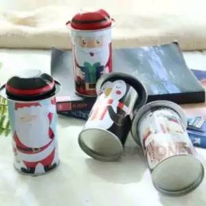 원샵 틴박스 크리스마스 모자 15개 쿠키원형통 크리스마스용품 쿠키케이스