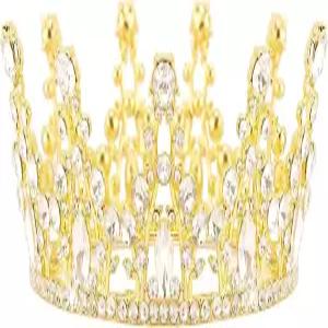 꽃다발용 FASOTY 골드 크라운 케이크 탑퍼 미니 소녀 생일 파티용 라인스톤 티아라 장식