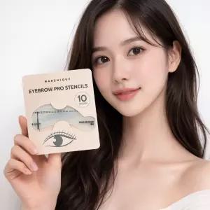 마르시끄 눈썹 그리기 가이드 (남자 여자 공용) 일자 아치 모양 아이브로우 정리 틀 소품