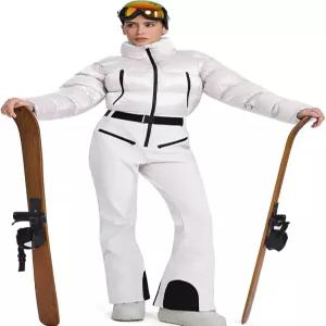 와우울러 여성 스노우수트 슬림 점프수트 겨울 스키복 야외 스포츠 방수 방풍 칼라 코트