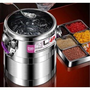 냉장 육수통 업소용 수정과 10L 대용량 식당 쌍통 슬러시 내장 스테인레스 소형 무드레인