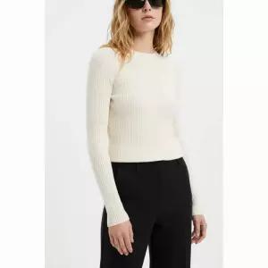 자라 ZARA 여성 미드라이즈 스트레이트 팬츠 일자핏 바지 크림 247749