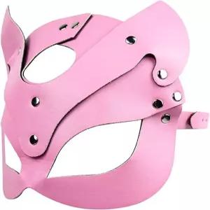 가면극 가죽 고양이 마스크 코스튬 동물 하프 페이스 코스프레 할로윈 파티 액세서리 여성용