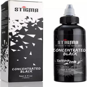 스티그마 타투 잉크 블랙 4온스 120ml 안감 미국 표준 안료 농축 색상 고르게 선명하고 밝습니다