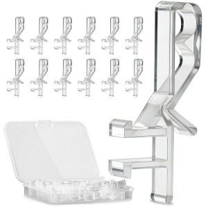 LRVAE 12개 블라인드 밸런스 클립으로 쓰러진 수리, 1-7/8인치 숨겨진 채널 교체 클립, 홈에 스냅, 보이지 않는 투명한 유연한 플라스틱 홀더
