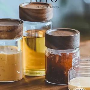 잎과 나무 Y 꿀 디스펜서(높이 42oz(250ml) 저장 뚜껑이 용기/캔 병 커피 유리