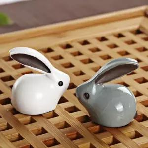 [셀러에이드]인테리어 도자기 다도 다기 귀여운 토끼 차총 소품 1개 찻자리