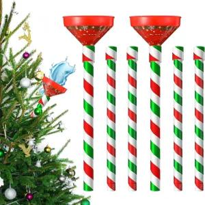 실내외 크리스마스 트리를 위한 트리 급수 깔때기 2팩 44인치 시스템 장치 스테인리스 스틸 튜브 분사구