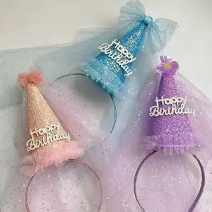 생일 파티 머리띠 모임용 파티용 축하 생일 왕관 머리띠 선물 소품 액세서리 귀여운 장식용 반짝이 화려한