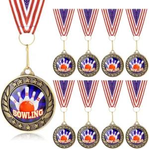 성인 토너먼트를 위한 성조기 목 리본이 달린 2인치 볼링공 8개의 리얼스프링 볼링상