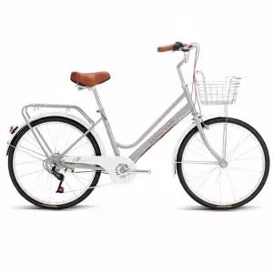 클래식 여성용 24인치 레트로 자전거 바구니 출퇴근용 경량