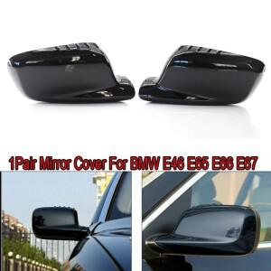 페어 사이드 백미러 캡 윙 커버 BMW 호환 7 시리즈 E65 E66 E67 2002-2008 E46 쿠페 2 도어 1999-2006