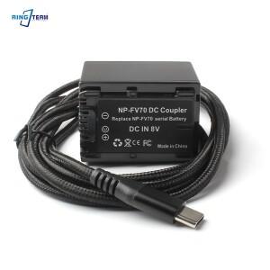 소니 FV50 FV100 카메라용 NP-FV70 TYPE-C DC 커플러 더미 배터리 TYPE-C PD 전원 공급 장치