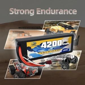 VSVAW 2S 리포 배터리 7.4V 80C 4200mAh 하드케이스 T 플러그 1/8 RC 자동차 트럭 탱크 버기 트러기 비행기