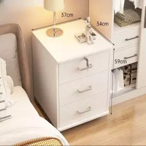 이동식 3단 서랍 캐비닛 깊은 장 달린 바퀴 미니 슬림 수납