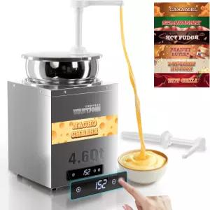 펌프가 원트조인 나초 치즈 디스펜서 - 4.6Qt 워머 상업용 핫 퍼지 리스 스틸 캐러멜을 5단계 온도 조절