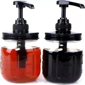 디스펜서 펌프 6 메이슨 병 허니 커피 시럽 조미료 케첩 용기 등급 밀폐 및 누수 - 2세트