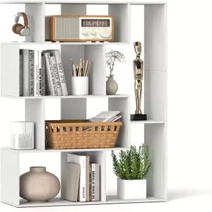 자이언텍스 6큐브 S자형 책장 47 오픈백 팁 키트 포함 독립형 수납 선반 유닛 거실용 5단 바닥 정리함 랙