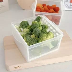 살림공간 두부 보관 밀폐용기 샐러드 야채 소분 채반 반찬통 1P
