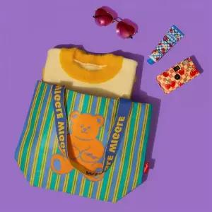 위글위글 튼튼한 타포린 쇼핑 백 리유저블 쇼퍼백 Teddy Bear S