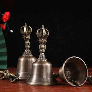 대형 네팔 티베트 종 부드러운 황동 Vajra 유봉 불교 명상 그릇 악기 선물