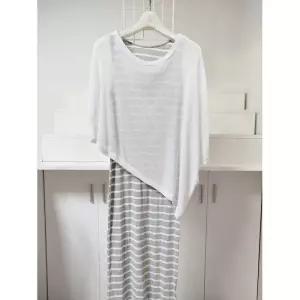 루즈핏 니트 단가라 롱웨어 원피스 홈웨어 세트 NA-H