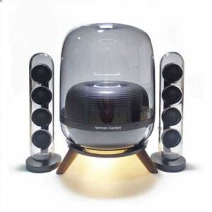 스피커 받침대 호환 다이 스튜디오 유리 60cm 월넛 높이 56cm 오라