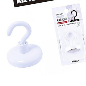 [2개구성] 백색 초강력 중형32mm1개 행거 자석거치대 자석홀더 자석걸이 네오디움 자석후크 KW9AEF2D