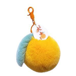 [2개구성] 귤 열쇠고리 달 토끼 털 장식 걸이 인형 가방 KWB63BCF