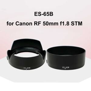 canon호환 RF 50mm f1.8 STM 원형/꽃 모양의 카메라 렌즈 후드 ES65B 검정색 플라스틱 가역 총검 마운트용