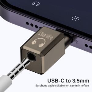 Type-C ~ 3.5Mm 오디오 어댑터 32Bit/384Khz 디코딩 칩 휴대휴대폰용 USB C 헤드폰 잭 변환기