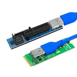 Raiser NVME M.2-PCI-E X4 카드 확장 포트 어댑터 라이저 그래픽 커넥터 PCIE Extender(60cm USB3.0 케이블
