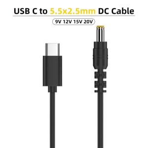 USB C ~ 9V 12V 15V 20V 5.5x2.5mm DC 잭 플러그 어댑터  PD LCD 모니터 용 충전 케이블 코드 Cine Broadca