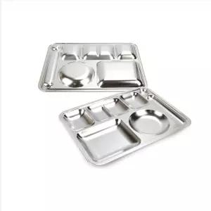 국산 업소용 스텐304 단체급식용 5찬 수저 스텐식판 41.7x30.8cm 국산스텐식판
