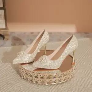 SMK 여사친 스틸레토 샴페인 웨딩 프렌치 슈즈 하이힐 JEN5