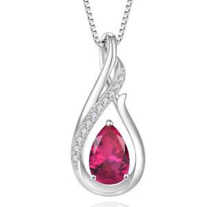 여성용 인피니티 목걸이 925 스털링 실버 티어드롭 펜던트 탄생석 보석 선물