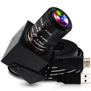 [미국배송] ELP 4K USB HDMI 카메라 매뉴얼 줌 웹캠 가변 초점 PC 미니 클로즈업 컴퓨터용 H.264 망원경 보안 8MP IMX415 산업용 CCTV 카메라(3.6-10MM 3배 렌즈)