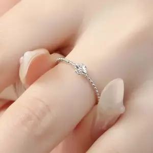 (비쥬홀릭) 실버925 백금도금 플라워 오픈링 은반지 오픈반지