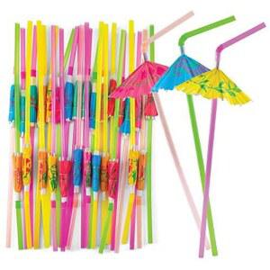 칵테일 빨대 일회용 500개 20개입 플라밍고 슬러시 장식용 우산 커피 하와이